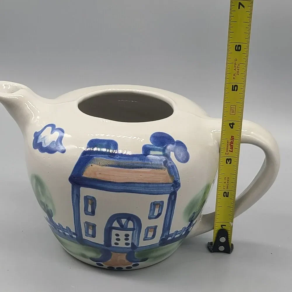 Vintage M.A. Hadley HOUSE Pattern 16 oz. Teapot Retired Home Sweet Home No Lid